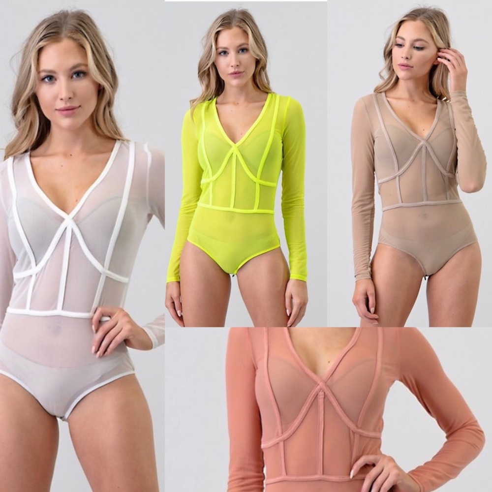 ‼️ Nude Mesh Bodysuit - Picture 4 of 6